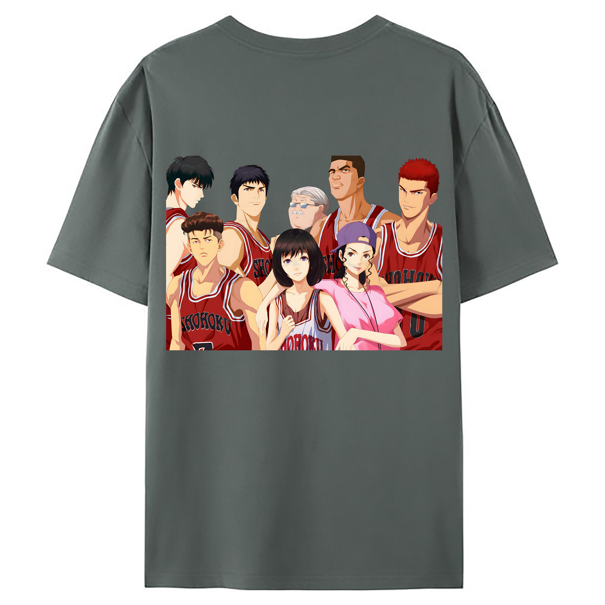 （画像用） SLAM DUNK／スラムダンク 綿100％ メンズ半袖Tシャツ（バックプリント） 通気性